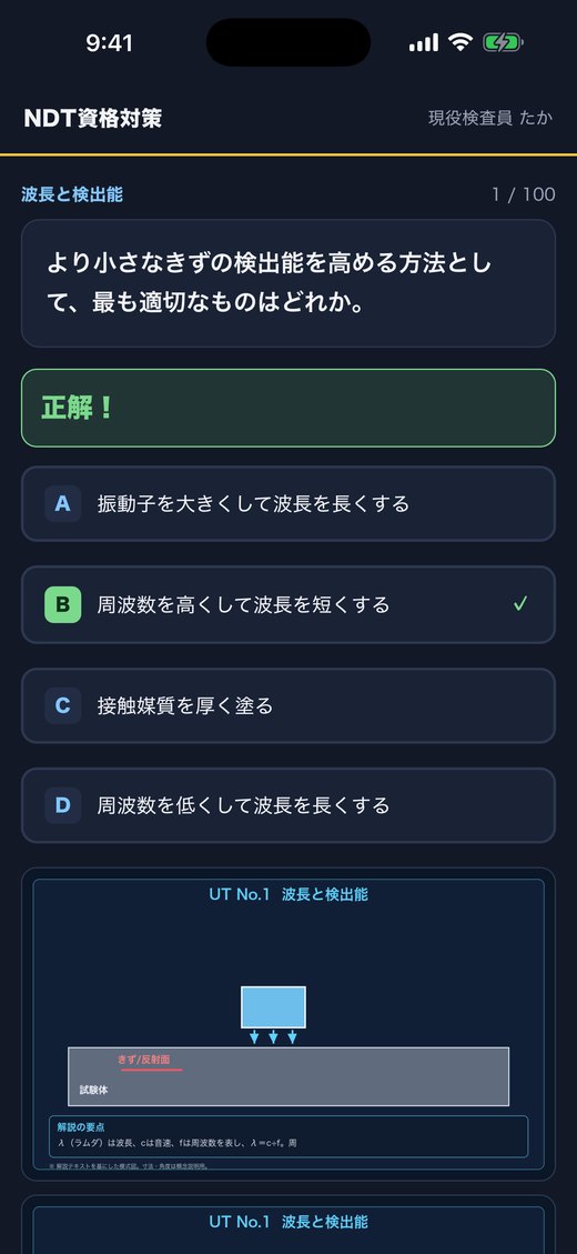 成績・復習の画面